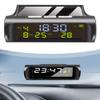 Car Clock with Digital Dashboard Thermometer, Solar Powered Auto and Interior, ABS Plastic Multi-Function Display for Vehicle Dashboard view 2