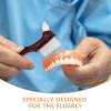 ibasenice Denture Brush Maintains Oral Health for Daily Home Use and Travel with Dual- Design, 2pcs Lightweight Nylon Bristle Cleaner for False Teeth and Dentures for Seniors view 3