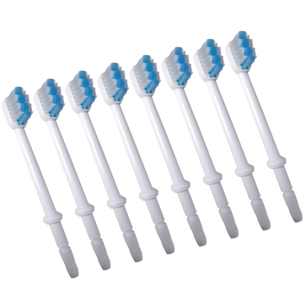 Alipis Replacement Brush Designed to Clean Shadow Zones Below Gumline for Oral Irrigator 8pcs in White, Abs Material for Effective Care