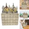 YROHGKPN Lighted Wood Advent Calendar with 24 Drawer Countdown to Christmas Decoration Desktop Ornament Accessories Advent Calendar view 2
