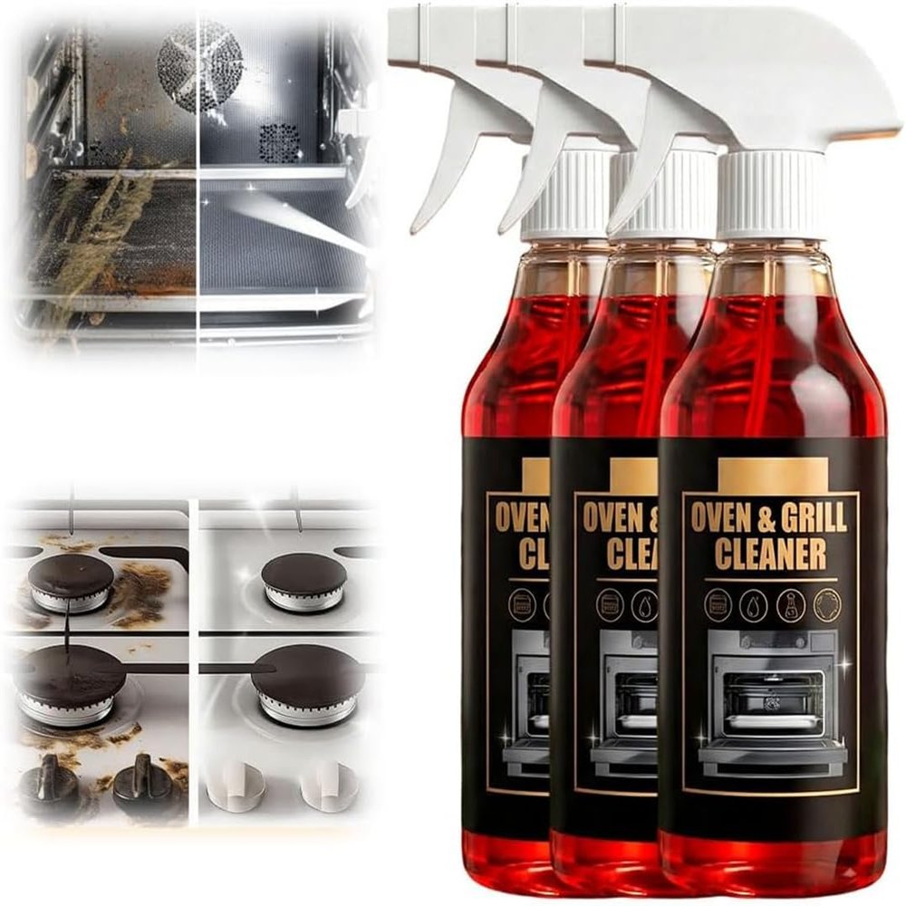 Casyvo Oven Cleaner, Casyvo Oven and Grill Cleaner Spray, Oven Cleaner Heavy Duty Spray, Powerful Kitchen Grease Remover, Fast-Acting Professional Cleaning Spray for Air Fryer Ovens Grills BBQ (3 Pcs)