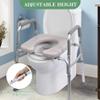 3-in-1 Raised Toilet Seat with Handles, Elevated Toilet Riser for Seniors-350IBS, Raised Toilet Seat with Cushion, Toilet Aids for Elderly, Pregnant, Handicap, Fit Any Toilet,26" X 29.4" view 3