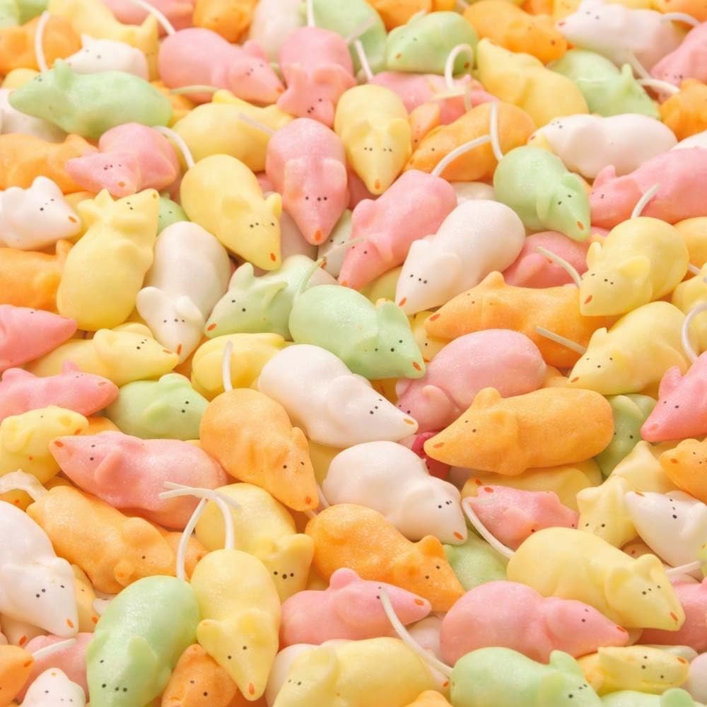 Sugar Mice Pink & White & Classic Flavour Soft Foam Traditional Retro Sweets, Sugared Confectionery Candy Assorted Sweet Pack -byn (20 x Mice, Sugar Mice)
