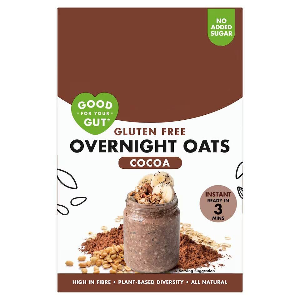 Good For Your Gut Gluten Free Overnight Oats, Cocoa Flavour, No Added Sugar, High in Fibre, Vegan, 350g