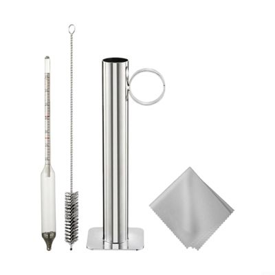 Alanmoship Maple Syrup Hydrometer and Stainless Steel Test Cup Kit with Cleaning Brush for Precision Sugar Content Measurement in Syrup Production and Boiling