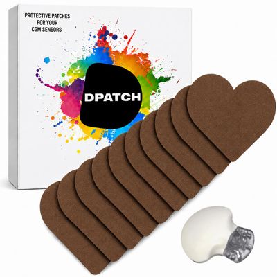 Guardian 4 Heart Patch (20 Pack) Water-Resistant CGM Sensor Covers for Guardian 4, Non-Stick Centre, Strong Adhesive, Long-Lasting Hold Up to 18 Days, Stylish Multicolour Designs (Dark Brown)