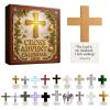 24 Day Acrylic Crosses Ornament Set with Inspirational Prayers to Enriching Christmas Tradition and Spiritual Concentration Daily Scripture Christmas Calendars