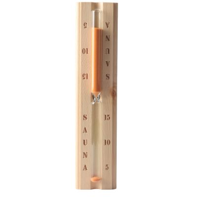 15 Minute Sauna Timer - Wood Hourglass Sand Clock | Accurate 15 - Min Timer for Spa/Steam Room | Wall - Mounted Hourglass Timer for Relaxation/Home Decor | Sturdy Wood & Glass