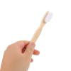 BATHVEVE 8pcs Double-Sided Denture Brushes with Medium Hardness Nylon Bristles and Ergonomic Bamboo Handles for Effective Cleaning of Dentures and Retainers at Home Or Travel view 4