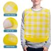 HOMOCONO Adult Large Eating Bib Waterproof Cloth Protector with Food Crumb Catcher Pocket for Elderly Meal Times view 4