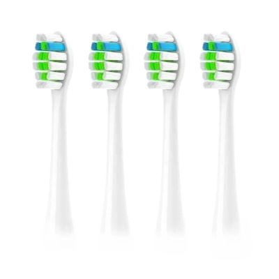 4Pcs Replacement Toothbrush Heads Compatible with Fairywill Electric Toothbrushes Only Fit Model P80 P11 P9 and T9,Black,White(4PCS White)