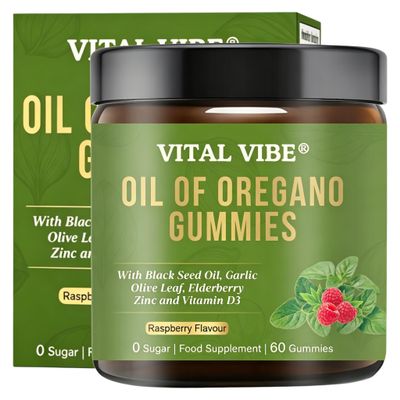 Oregano and Black Seed Oil 6000mg, Oil of Oregano with Black Seed Oil, 6-in-1 Wild Oregano Oil Immune Support Gummies with Olive Leaf, Zinc & Elderberry, Gut Health & Digestive Support, 60 Gummies