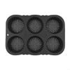 Baking Tray Silicone Hamburger Bun 6 Cavity Nonstick Burger Bun Pan for Homemade Buns and Bread with Easy Release and Flexible Storage view 3