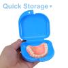 JEWEDECO 10pcs Portable Denture Carry Case for Retainer and Dental Appliance Storage, Square Pp Material Travel Denture Box with Protective Design on The Go Use view 3