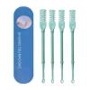 4pcs Nose Hair Trimmer, Ear Hair Removal, Manual Double-Headed Nostril Scissors with Safe Round Tip & Ear Pick, Portable Essentials (Green) view 1