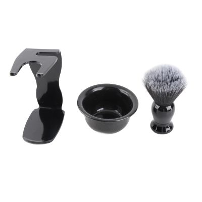 Adfaga Professional Beard Grooming Kit 3 Piece Set with Stand Brush and Bowl for Men Luxury Shaving Accessories Gift for Fathers Day Birthday