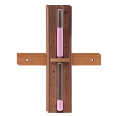 Kronabelle Red Cedar Sauna Timer, 15 Minute Hourglass, Heat and Moisture Resistant, Wall-Mounted Rotating Wooden Frame, Shatterproof Glass for Steam Room, Bathroom