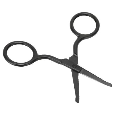 Solinder Nose Hair Scissors, Rounded Tip Stainless Steel Facial Eyebrow Beard Trimmer, Large Finger Hole, Suitable for Nose Hair, Beard, Eyebrow with Rugged Material, Easy to Dis