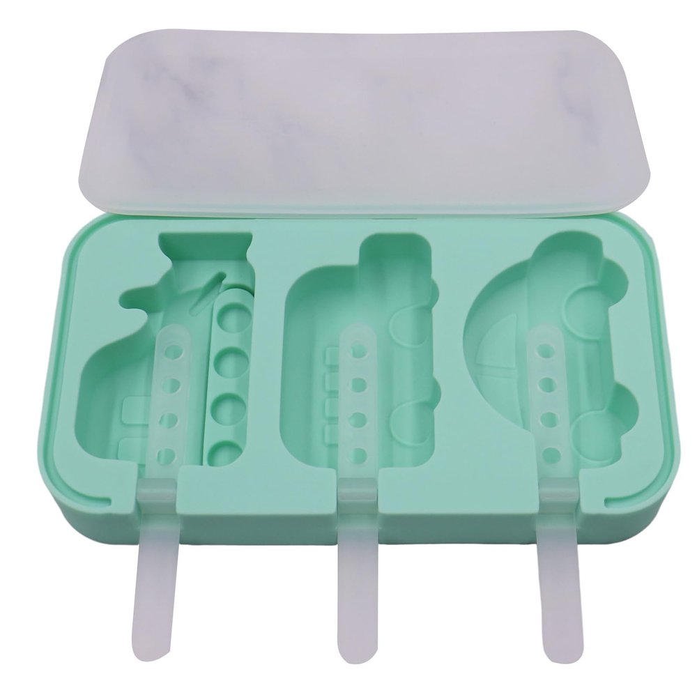 Silicone Ice Cream 3 Cavities Easy Release Dinosaur Car Pineapple Ice DIY Summer Freezer Ice Container Kitchen Supplies