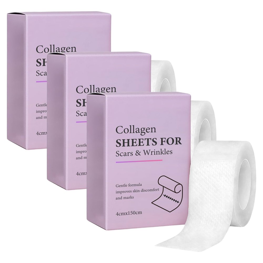 Collagen Tape, 2026 Professional Silicone Scar Patches, Silicone Scar Removal Strips for Various Scars and Wrinkles, Silicone Scar Plasters Against Wrinkles, for All Skin Types