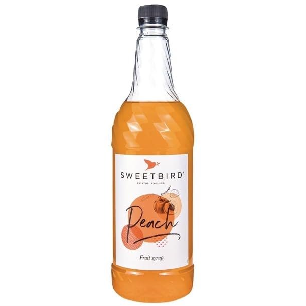 We Can Source It Ltd - Peach Fruit Syrup 1L - Sweetbird Real Peach Juice Drink Syrup for Cocktails, Lemonade, Smoothies & Frapps - GMOs Free, Vegan Friendly