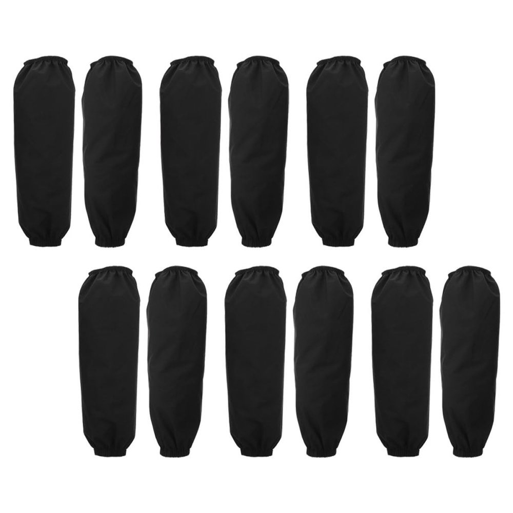COOLHIYA Waterproof Oilproof Arm Sleeve Covers 6 Pairs Soft Sturdy Long Oversleeves with Elastic Bands Suitable for Canteen Use and Dishwashing Random Color