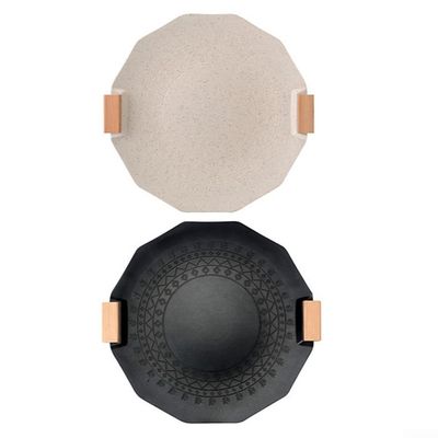 Outdoor Cooking Pan NonStick Coating for Camping with Six Layer Die Cast Structure and Compatibility with Gas and Electric Stoves (35cm White)