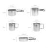 Stainless Steel 304 Camping Cookware Set Includes Large Pot Small Pot Frying Pan Cups Mesh Bag for Backpacking Outdoors view 4