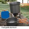 Camping Pot Set with Foldable Handle and NonStick, Made from Hard Anodized Aluminum, Designed for Lightweight Outdoor Cooking and Easy Storage (Orange handle) view 3