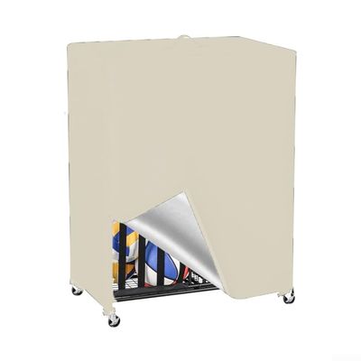 Oxford Cloth Cover for Basketball Storage Rack Protecting Your Sports Equipment from Harsh Weather Conditions and Damage (White)
