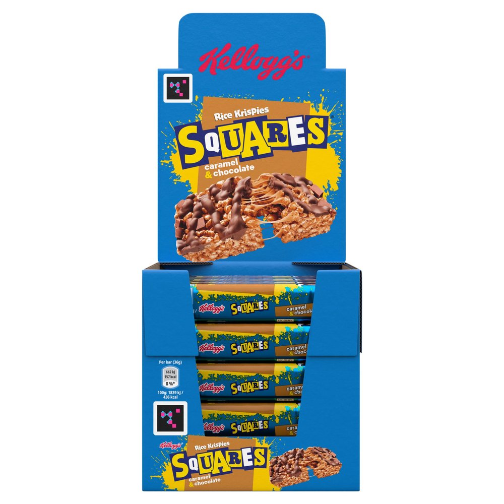 Kellogg's Rice Krispies Squares Chocolate Caramel Snack Bars 30x36g (Pack of 30)