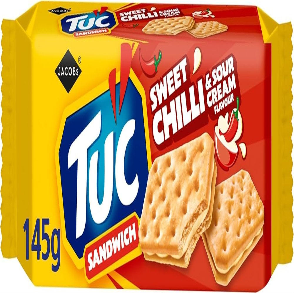 Jacobs TUC Sandwich Snack Crackers, 145g (Sweet Chilli & Sour Cream)