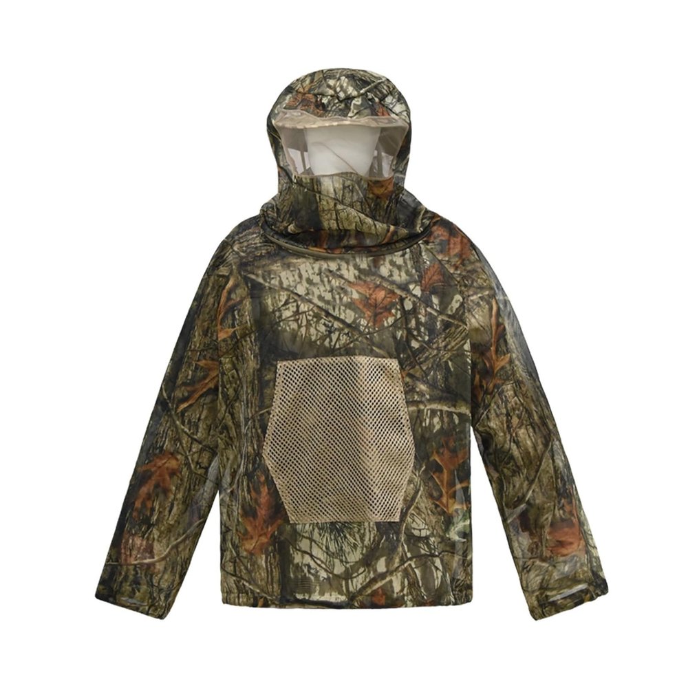 DMETE Tree Camoufla Anti-mosquito Beekeeping Suit Camping Adventure Safari Mesh Hood Hunting Ghillie Suits Camo Fishing Clothes Sting Protection(M)