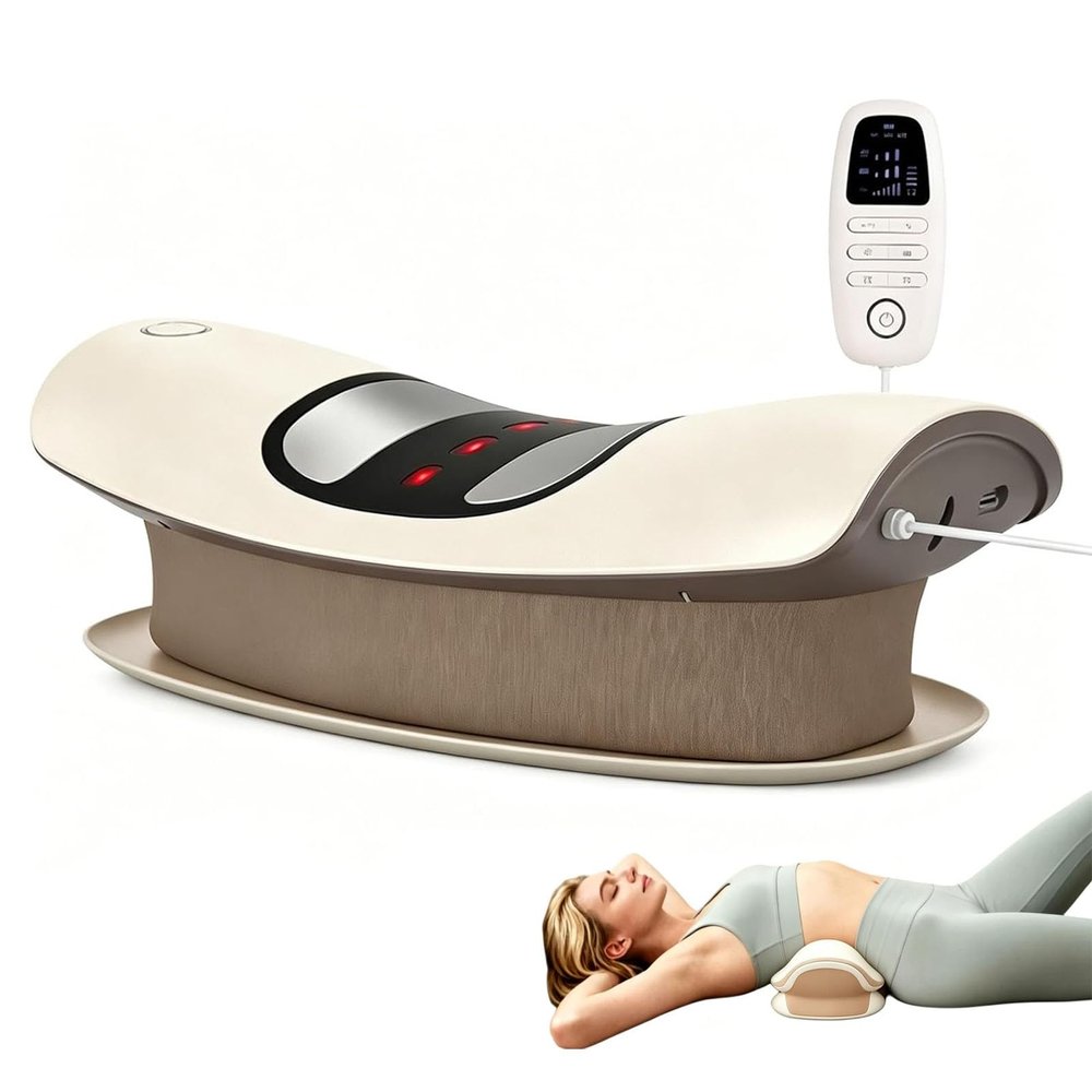 4-in-1 Spinal Decompression & Restoration System, 4-in-1 Posture Renewal System, with Adjustable Heat, 3-Level Vibration, USB-C Rechargeable for Lumbar and Home Office Relief