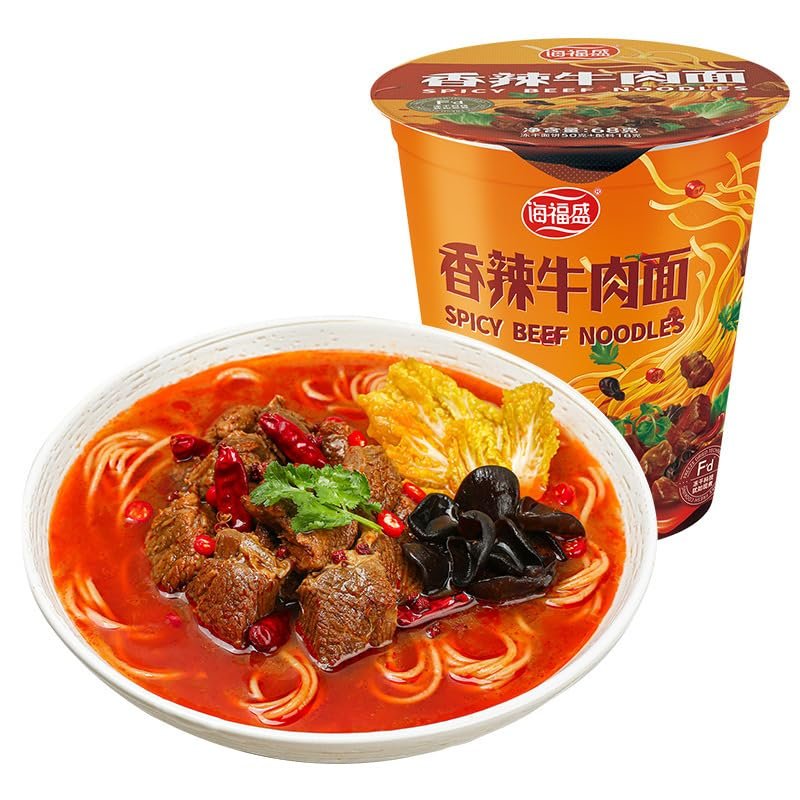Instant Noodles Without Cooking, 9 Flavors of Ramen, Healthy Non-fried Pasta, Fast Food, Breakfast and Late-night Snack Main Food, Healthy Non-fried Pasta, Chinese Food (Spicy ramen,8 cups)