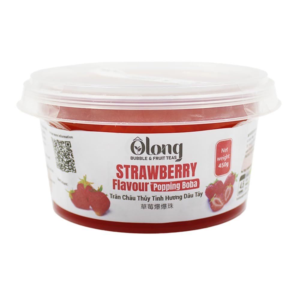Olong Strawberry Popping Boba 450g