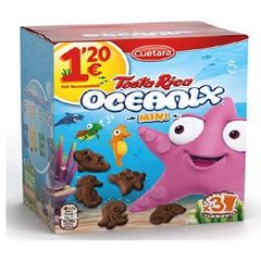 Mini Cocoa Animal Biscuits - Ocean-Themed Vitamin Enriched Kids Snacks - 12-Unit Pack