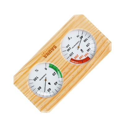 Accurate Temperature Humidness Meter Wooden Frame Design with Easy to Read Display Accurate Temperature Reading for Sauna Simple Steambath Thermometers