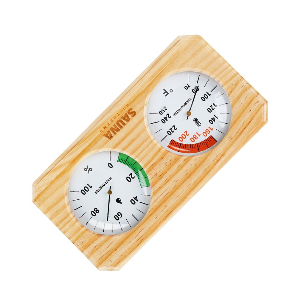 Accurate Temperature Humidness Meter Wooden Frame Design with Easy to Read Display Accurate Temperature Reading for Sauna Simple Steambath Thermometers