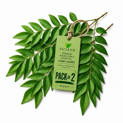 SUJASH Fresh Curry Leaves 40g Aromatic Ingredient for Daily Cooking 2 Pack