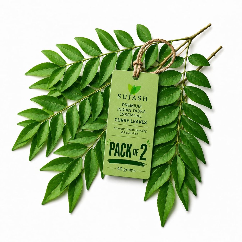 SUJASH Fresh Curry Leaves 40g Aromatic Ingredient for Daily Cooking 2 Pack