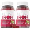 Beet Root Gummies - Increase Nitric Oxide & Iron Levels, Energy Support, Fight Fatigue, Beetroot & Gentle Iron, Sugar Free2 bottles view 1