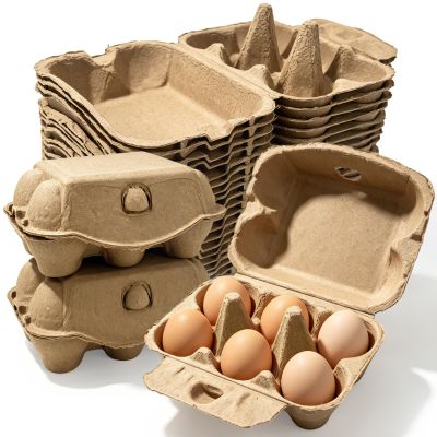 40 Pack Half Dozen Egg Cartons Bulk 6 Count Cardboard Crates, Chicken Basket, Duck Trays, Empty & Cheap Egg Cartons Cheap Bulk