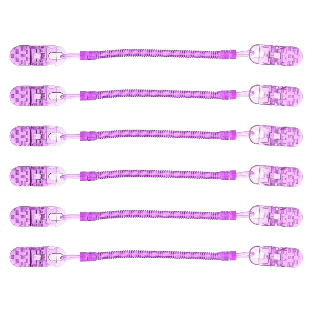 Abaodam 6pcs Windproof Hat Keeper Clips with Spring Chain for Neck, Anti-Lost PC Material Hat Strap Retainers for Running and Hiking Outdoor Sports