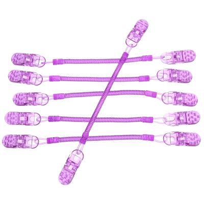 RUNROTOO 6pcs DIY Anti-Lost Hat Strap Clips with PC Material, Windproof and Sand Protection, Unique Purple Design for Outdoor Hiking and Running Activities