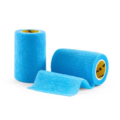 2 Rolls SPORTTAPE Self-Adhesive Cohesive Bandage, 7.5cm x 4.5m, Sky Blue - Compression & Vet Wrap for Dogs, Horses, Sports Stretch Tape for Football, Ankles, Joints, Wrists and Sock Tape