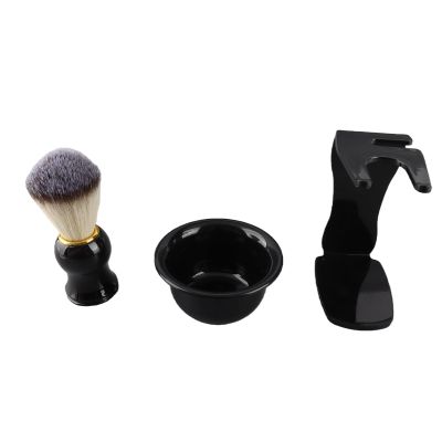 3 in 1 Men Hair Shave Brush Bowl Stand Easy to Clean Practical Shaving Brush Bowl Set for Home Travel
