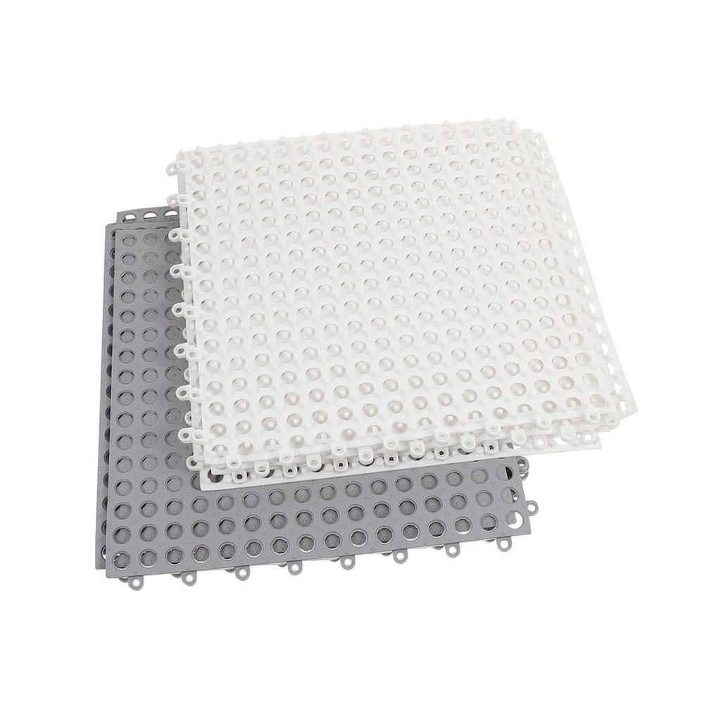 12pcs Non-slip Bath Mats Floor Pads with Strong Flexibility Pvc Material Anti-skid Effect White Bathroom Shower Safety Mats for Household Use