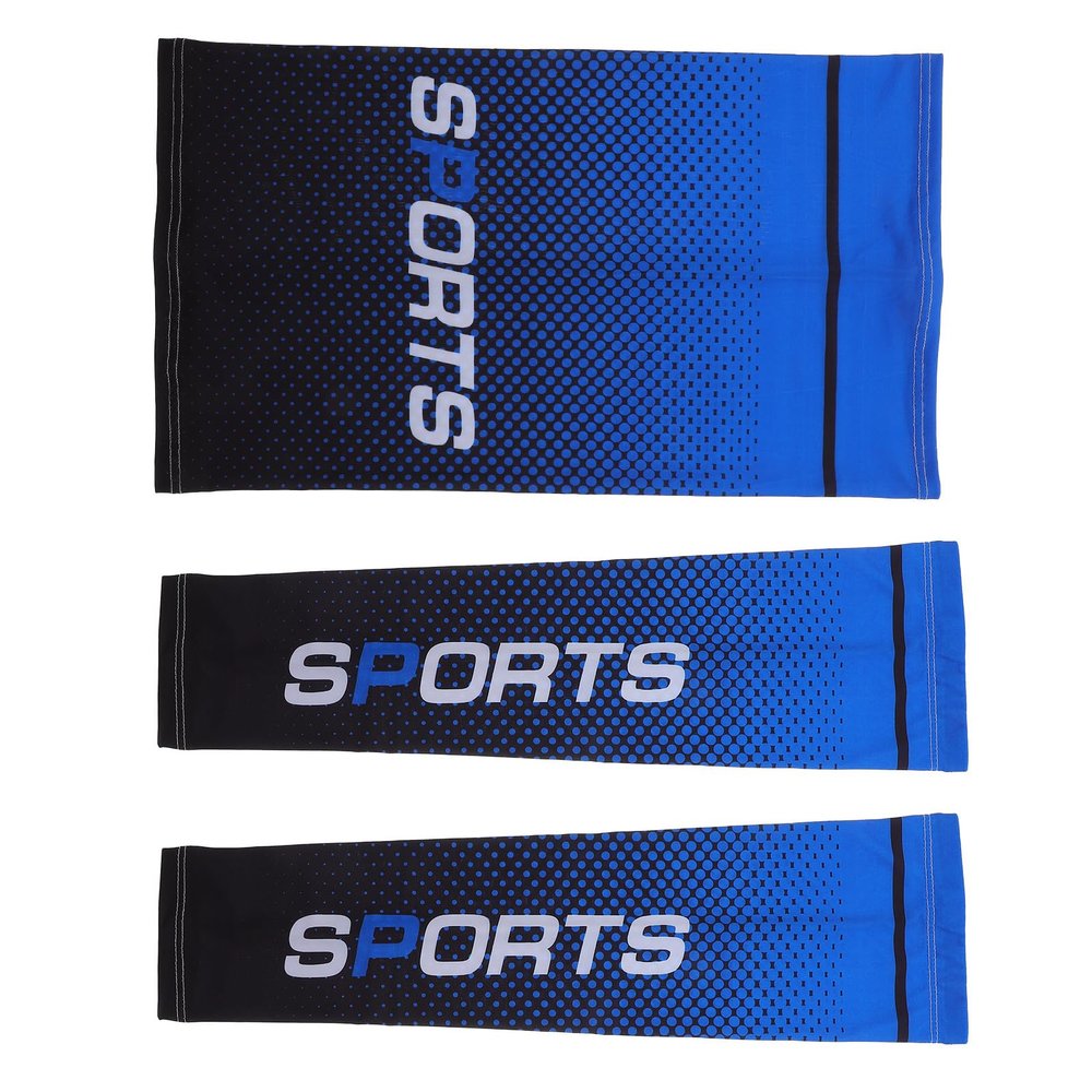 ABOOFAN Blue Ice Silk Fiber Arm Sun Protection Sleeves and Face Cover Set with Cold and Refreshing Anti-skid Features for Women and Outdoor Use