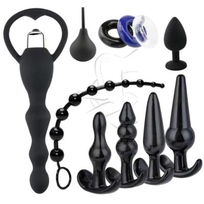 11 Black Multifunctional Couple Gifts with High Elasticity Rings, Indoor Fun Silicone Kit Suitable for Hip Exercises - Q